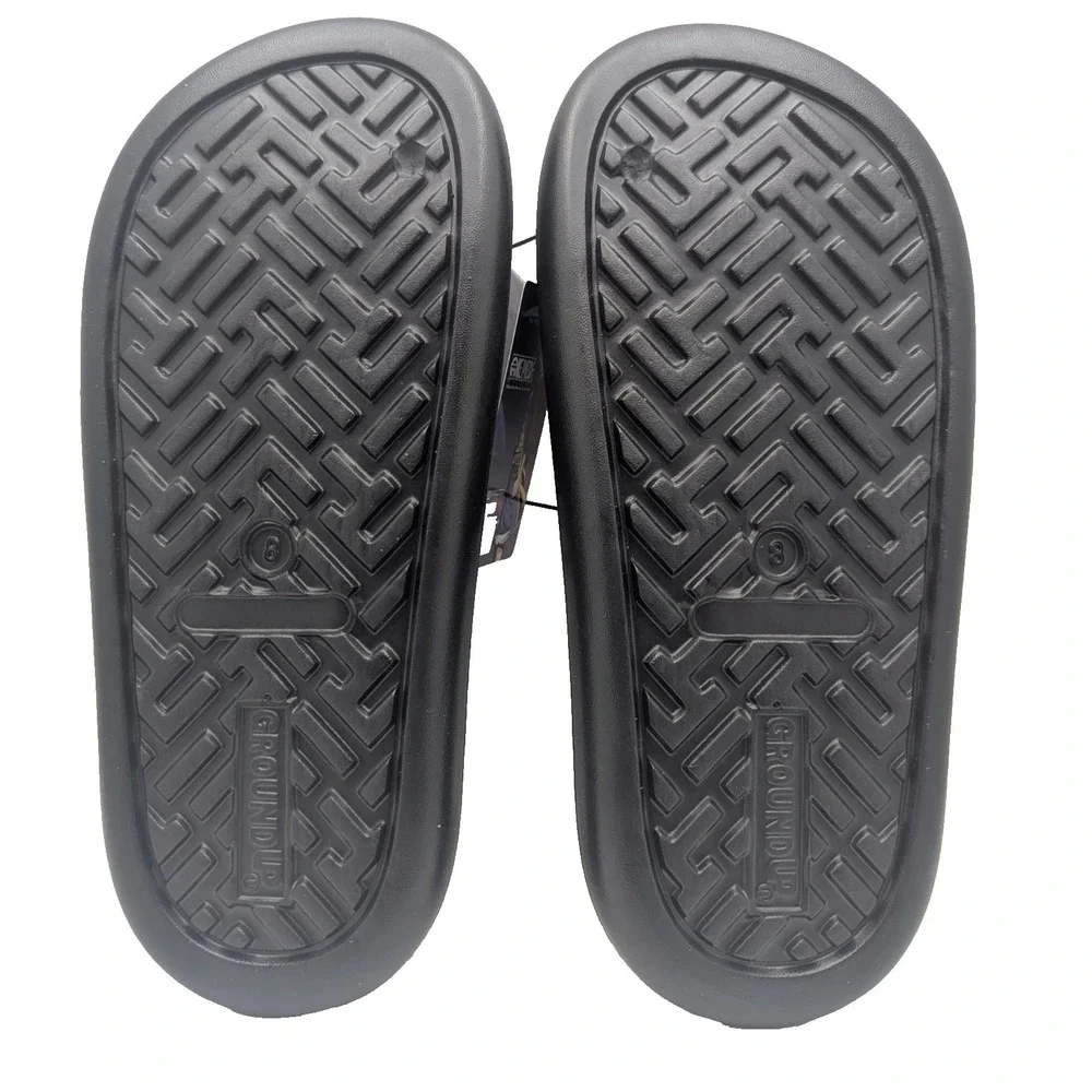One Piece Anime Skull Slides Sandals Mens Size 8 Black Anime Slip On